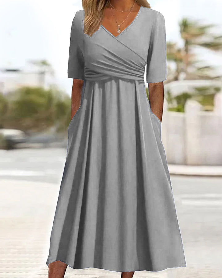 Pien - Crossover dress with short sleeves. - Klasseva USA