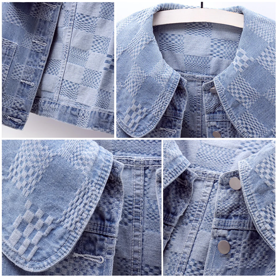 L'AMOURÉLLE DENIM JACKET WITH LARGE COLLAR - Klasseva USA