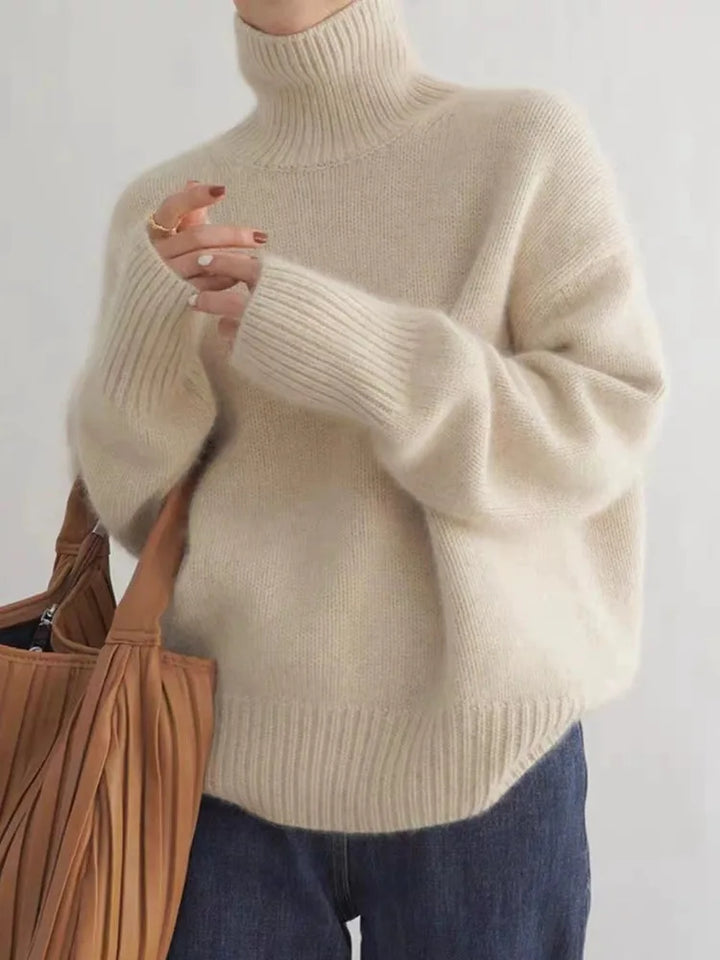 Linea Cashmere Sweater with Roll Neck - Klasseva USA