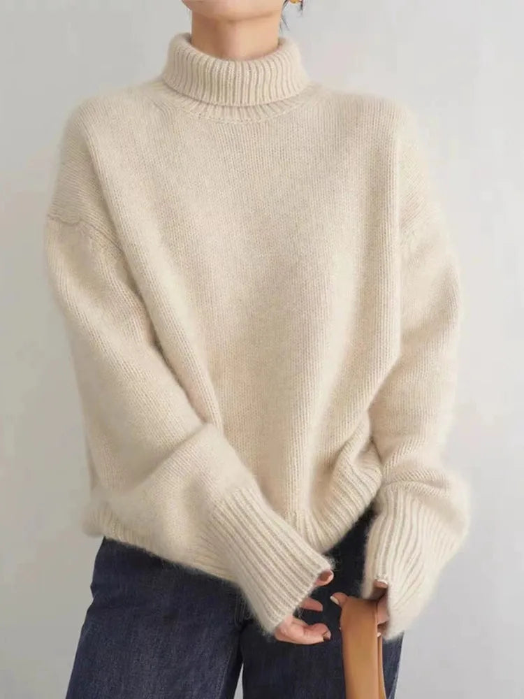 Linea Cashmere Sweater with Roll Neck - Klasseva USA