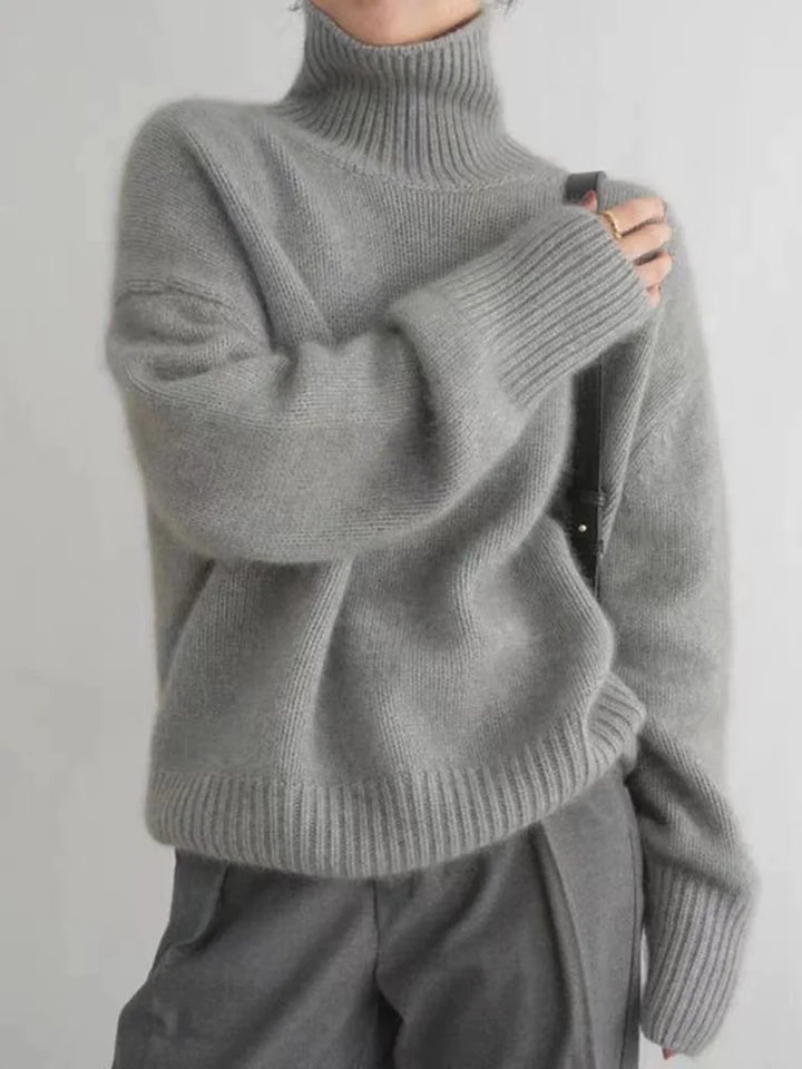 Linea Cashmere Sweater with Roll Neck - Klasseva USA