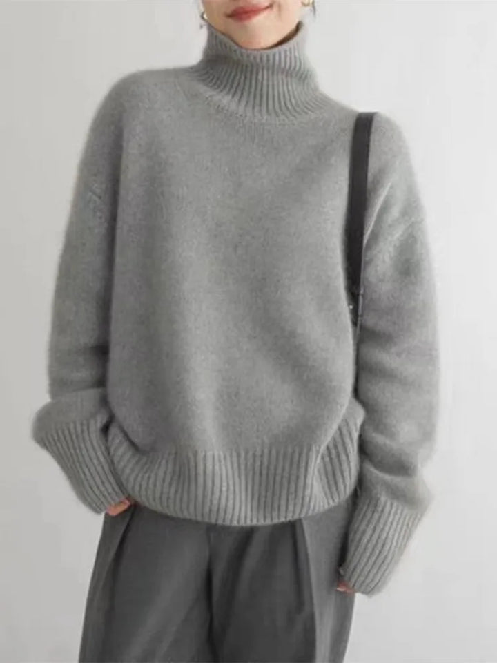 Linea Cashmere Sweater with Roll Neck - Klasseva USA