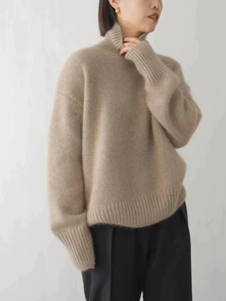 Linea Cashmere Sweater with Roll Neck - Klasseva USA