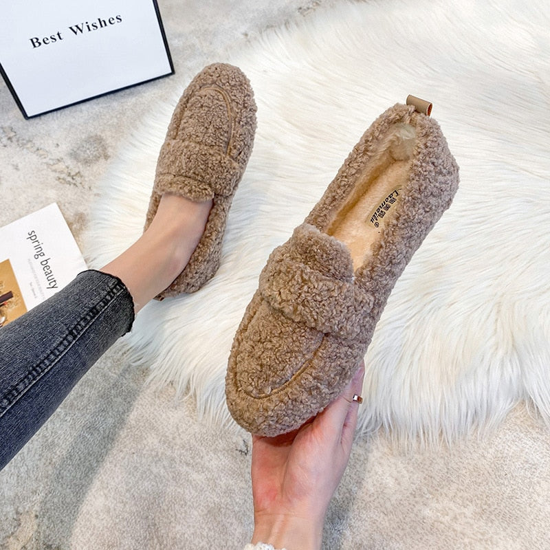 Arielle Plush Loafers With Non-Slip Sole - Klasseva USA