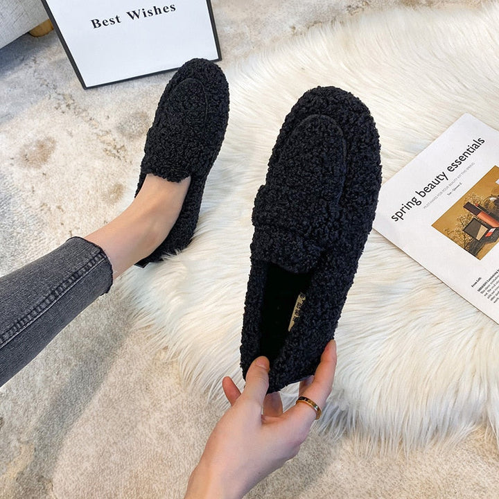 Arielle Plush Loafers With Non-Slip Sole - Klasseva USA