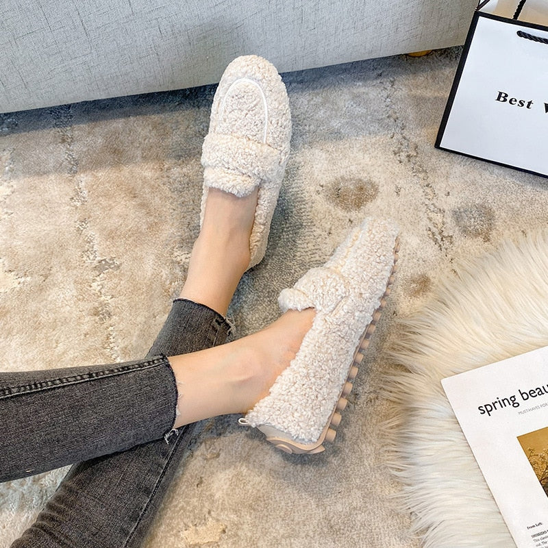 Arielle Plush Loafers With Non-Slip Sole - Klasseva USA