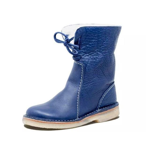 Waterproof Fleece Leather Boots With Wool Lining - Klasseva USA