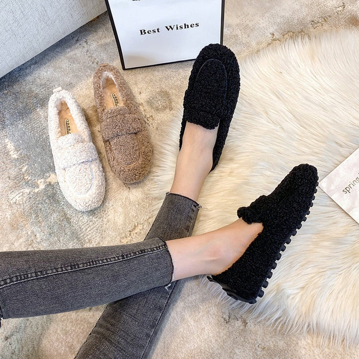 Arielle Plush Loafers With Non-Slip Sole - Klasseva USA