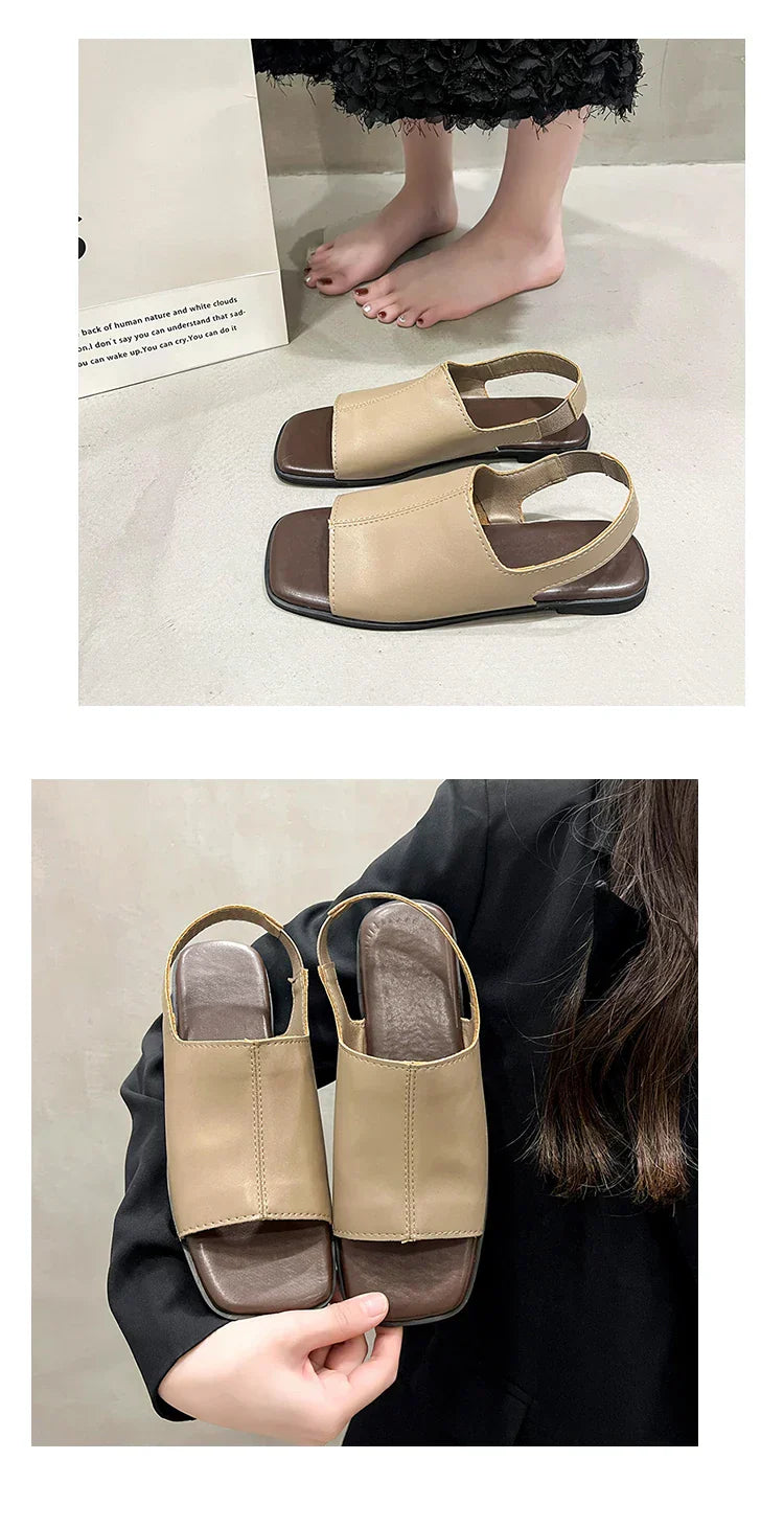 Leather sandals with flexible soles - Klasseva USA