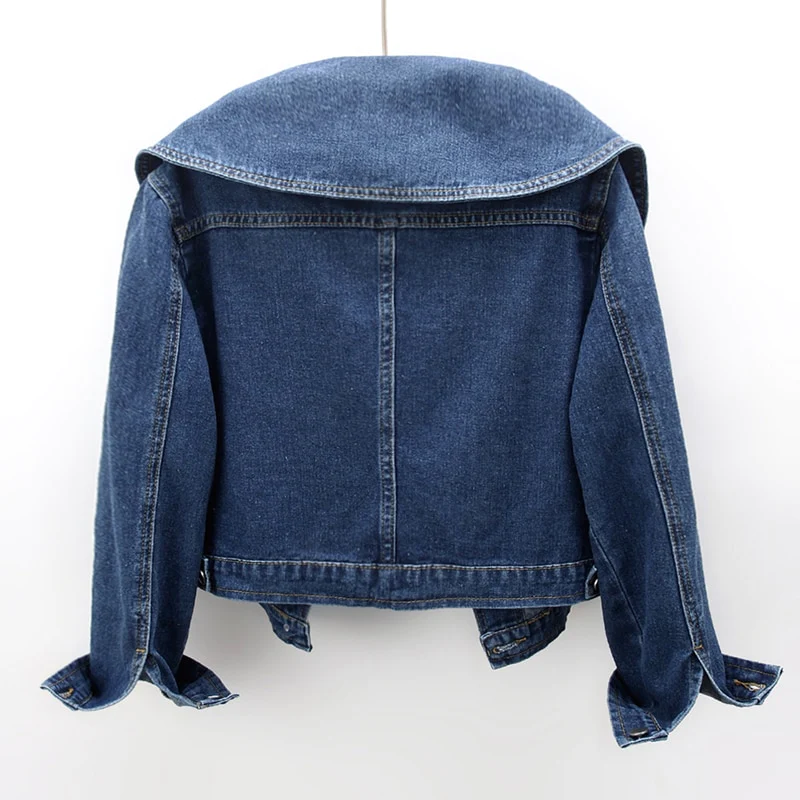 L'AMOURÉLLE DENIM JACKET WITH LARGE COLLAR - Klasseva USA