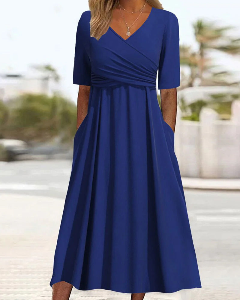 Pien - Crossover dress with short sleeves. - Klasseva USA