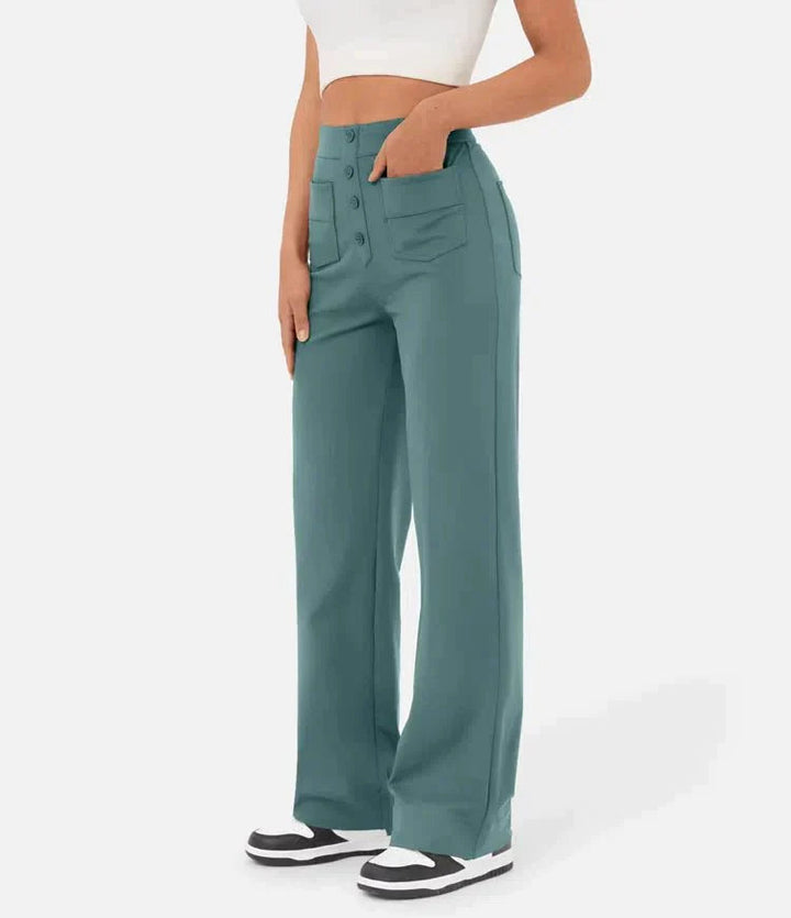 High-waisted elastic casual pants - Klasseva USA