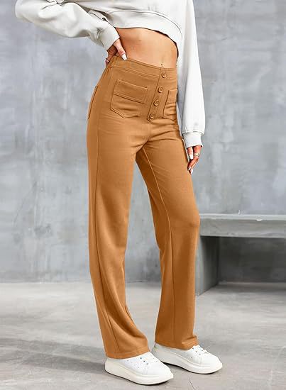 High-waisted elastic casual pants - Klasseva USA