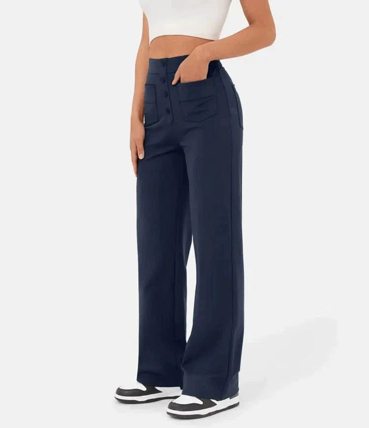 High-waisted elastic casual pants - Klasseva USA