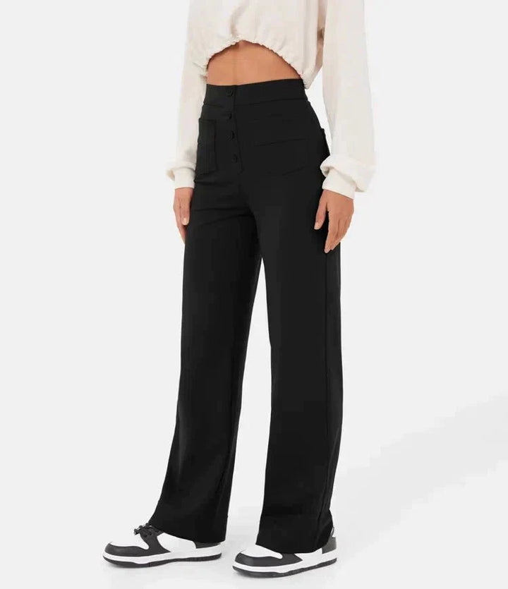 High-waisted elastic casual pants - Klasseva USA