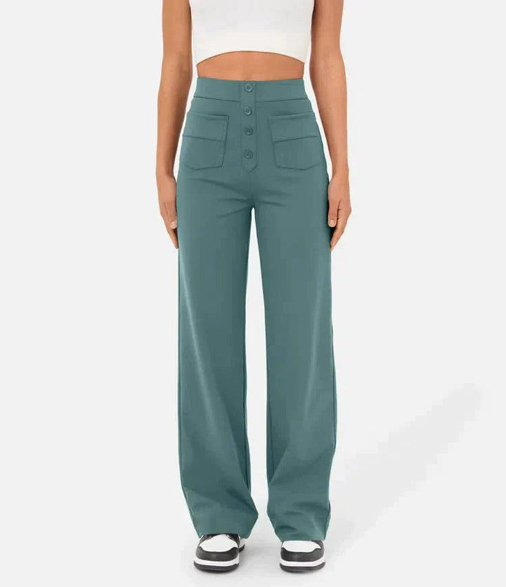 High-waisted elastic casual pants - Klasseva USA