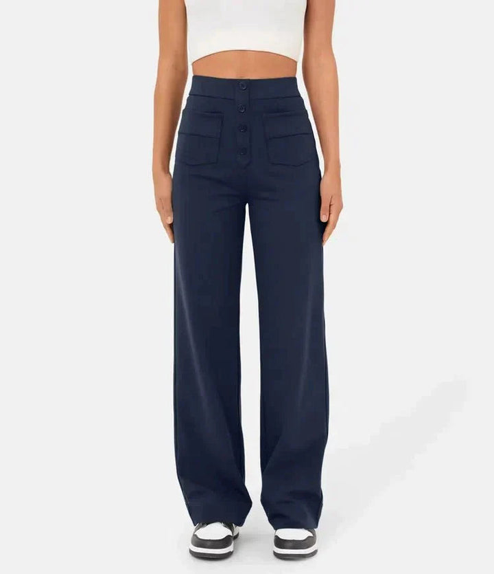 High-waisted elastic casual pants - Klasseva USA