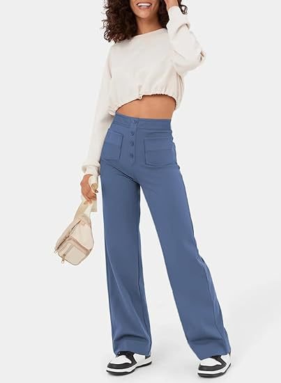 High-waisted elastic casual pants - Klasseva USA