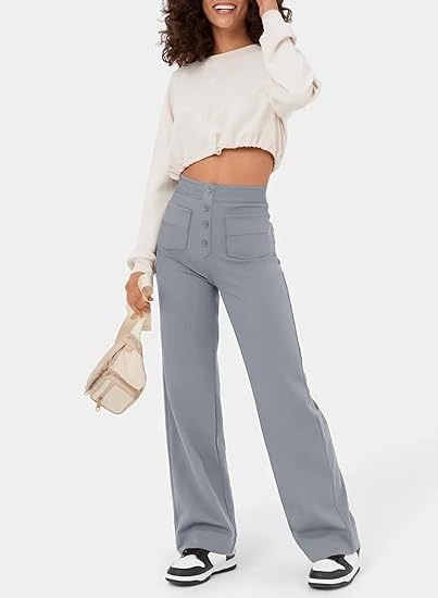 High-waisted elastic casual pants - Klasseva USA